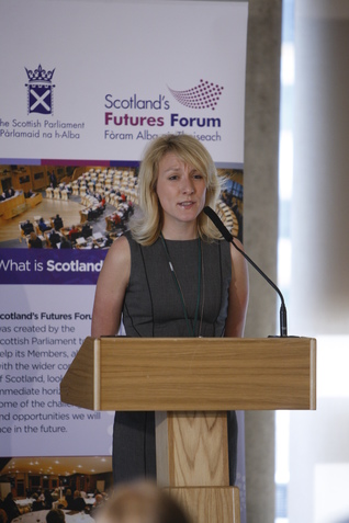 Stephanie Smith speaking at Scotland's Futures Forum