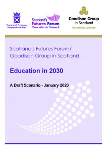 Front page of report: Education in 2030 - A Draft Scenario January 2020