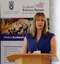 Photo of Lorna Aitken speaking at the event