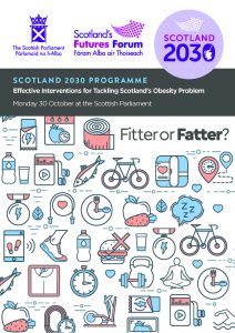 Report front cover with text: Scotland 2030 Programme - Effective Interventions for Tackling Scotland's Obesity Problem