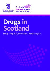 Event report front page with text "Drugs in Scotland"