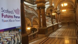 Photo of Futures Forum banner at Glasgow City Chambers