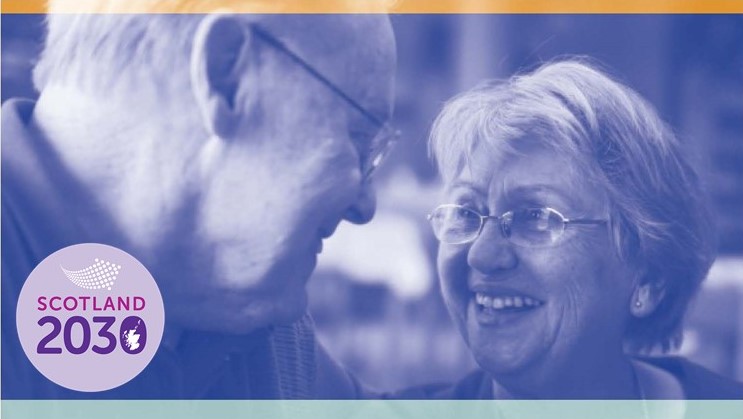 Extract from front cover of Ageing report showing two older people smiling