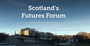 Photo of the Scottish Parliament with "December bulletin: review of the year" text