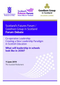 Front cover of event report: Scotland's Futures Forum/Goodison Group in Scotland Forum Debate Jun 2019