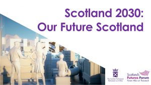 Image with text "Scotland 2030: Our Future Scotland"