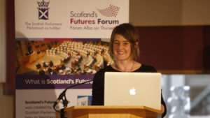 Karine Polwart, Scottish singer, songwriter, composer and essayist speaking at Scotland’s Futures Forum launches its ‘Scotland 2030’ programme