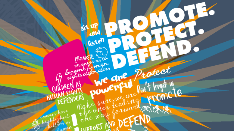 Front cover of CYPC Scotland report: "Promote, protect, defend"