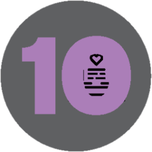 Image of number 10 and a heart
