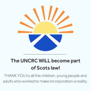 LOGO: Half sun half saltire - UNCRC will become part of Scots Law!