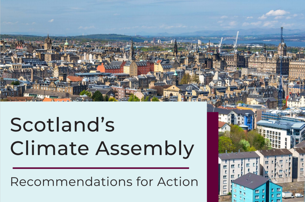 Cropped view of Climate Assembly report front page