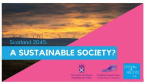 Title slide of FoP 2021 Event - Scotland 2045: A sustainable Society?