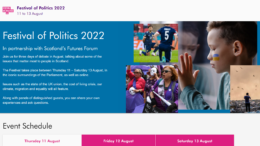 Festival of Politics 2022 website front page