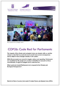 Front page of event report - COP26: Code Red for Parliaments