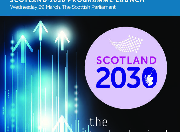 Image of the front page of the PDF report - Scotland 2030 - the technological context