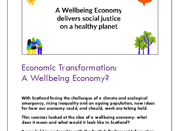 Image of Front Cover of Economic Transformation: A wellbeing Economy? report - 9 Feb 2023