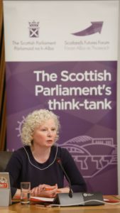 Clare Baker MSP chairs A Just transition event at the Scottish Parliament April 19 2023