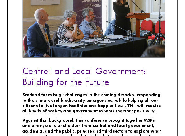 Image of Front cover of Central and Local Government: Building for the Future event report May 2023