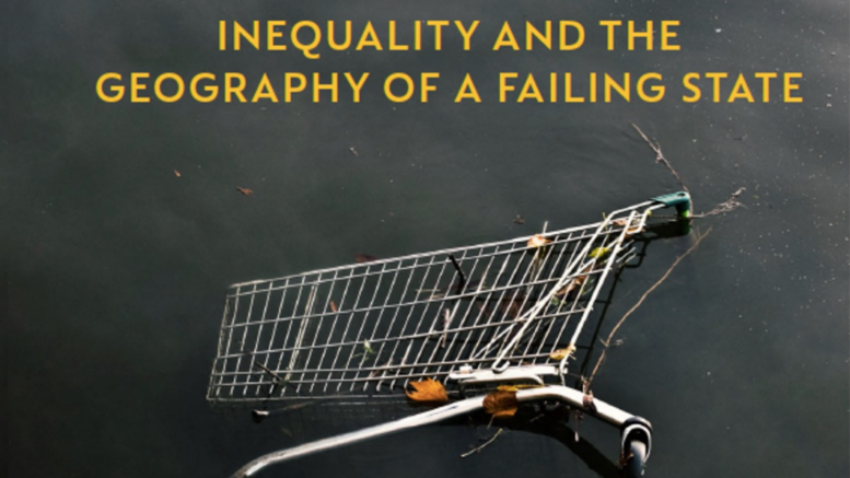 Extract of Danny Dorling book cover "Shattered Nation" with text: Inequality and geography of a failing state.