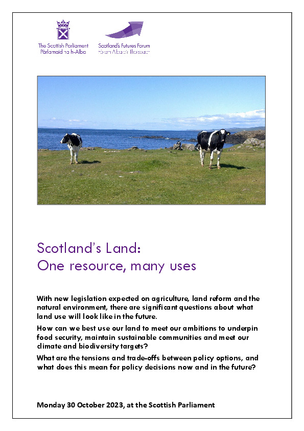 Scotland's Land: One resource, many uses - front page